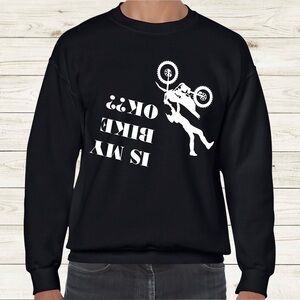 Black Graphic Men's Dirt Bike Sweater